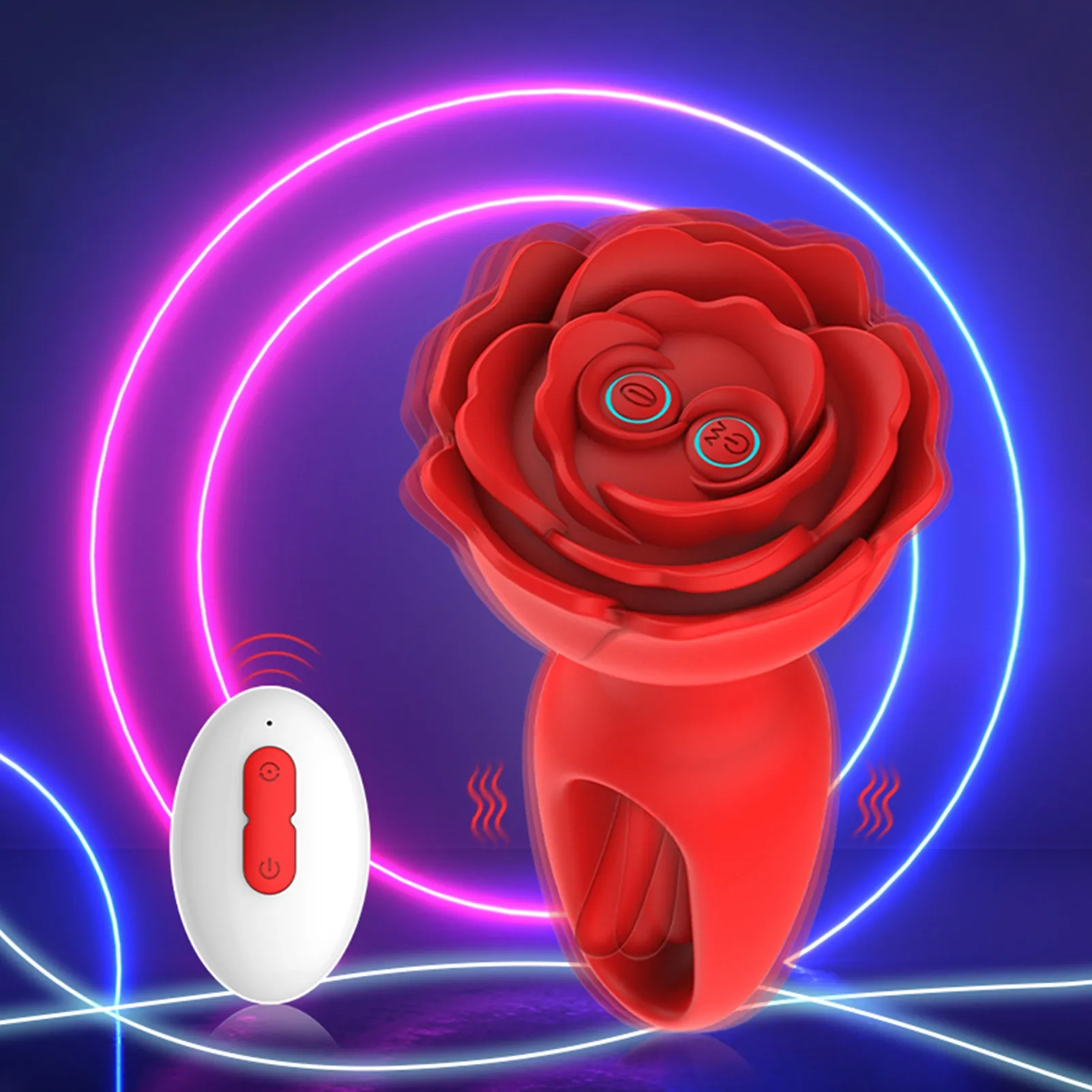 9 Trillings- & Klopmodi Afstandsbediening Rozen Buttplug