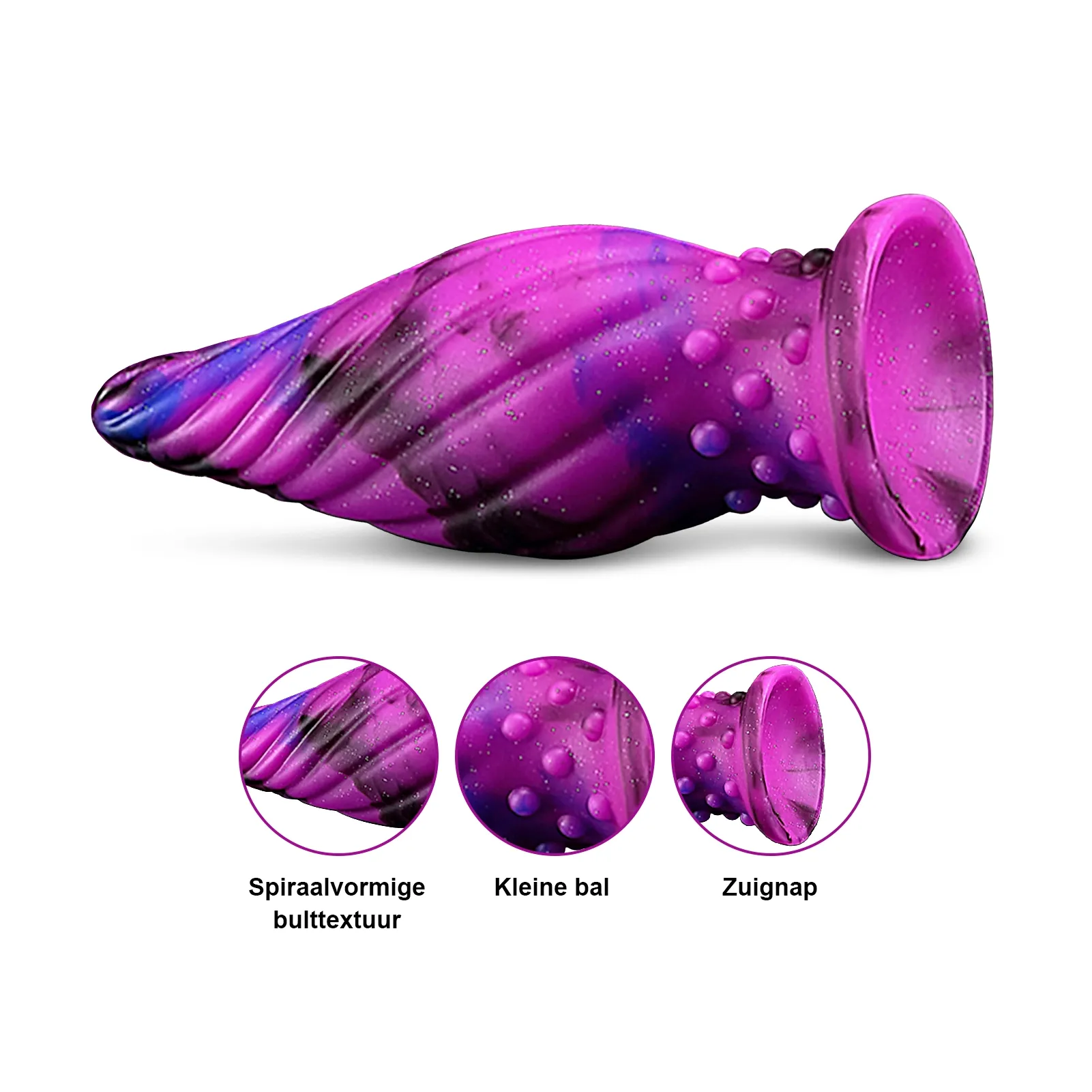 3 stuks paarse siliconen butt plug set