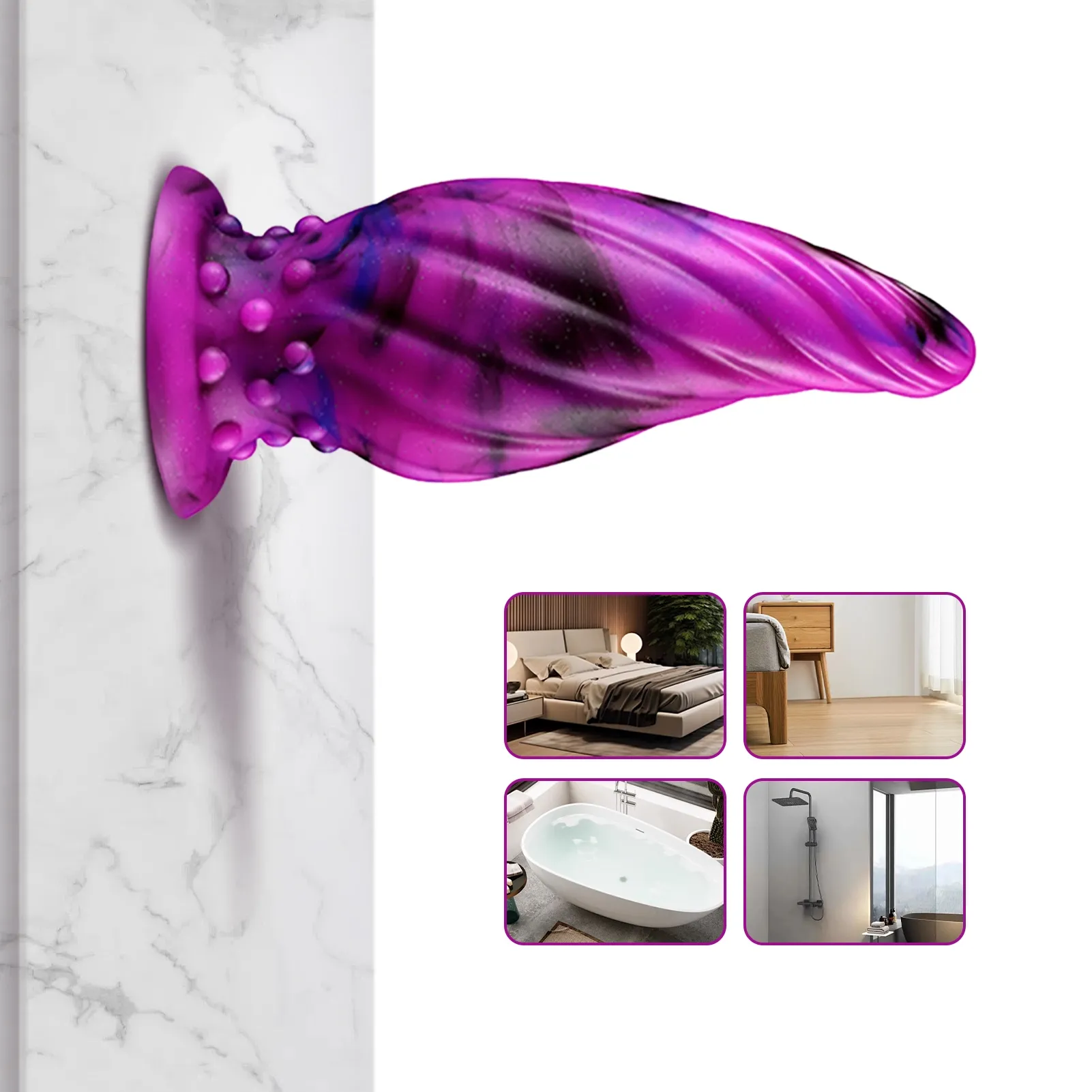 3 stuks paarse siliconen butt plug set