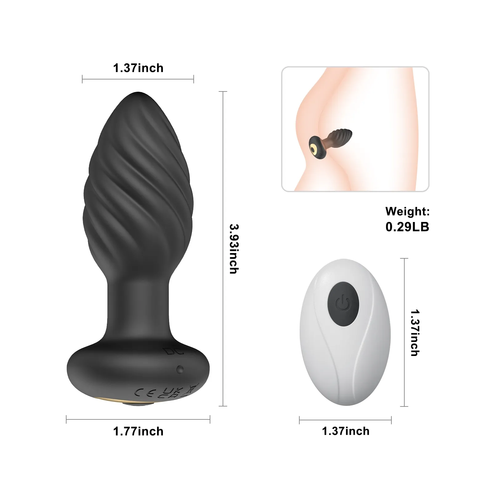Siliconen Butt Plug 10 Vibratie Draadloze Afstandsbediening Eenvoudig te Gebruiken