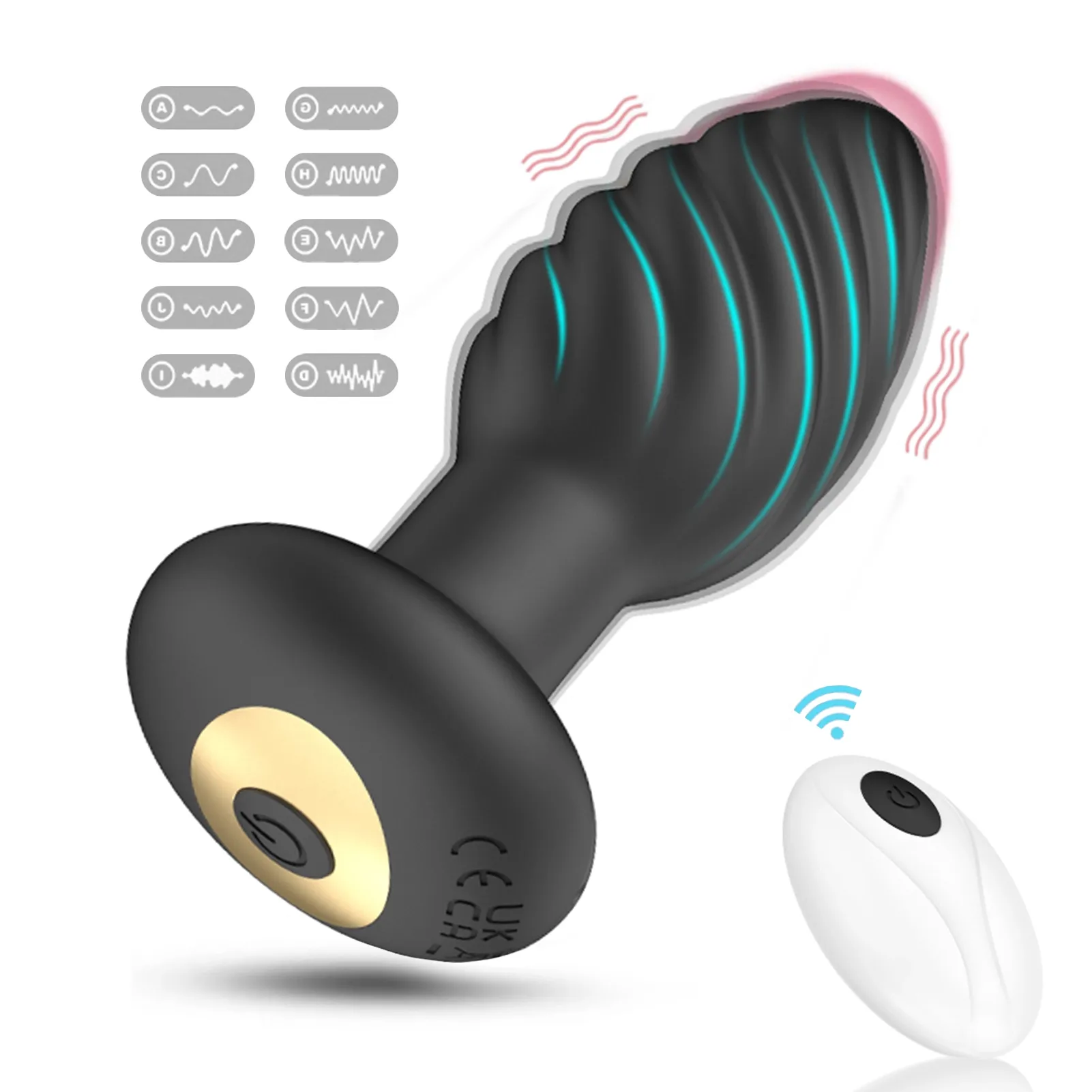 Siliconen Butt Plug 10 Vibratie Draadloze Afstandsbediening Eenvoudig te Gebruiken