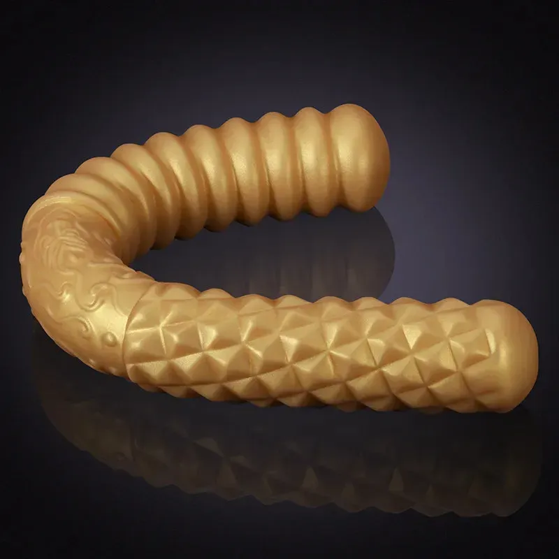 Levensechte Gouden Siliconen Dubbele Dildo