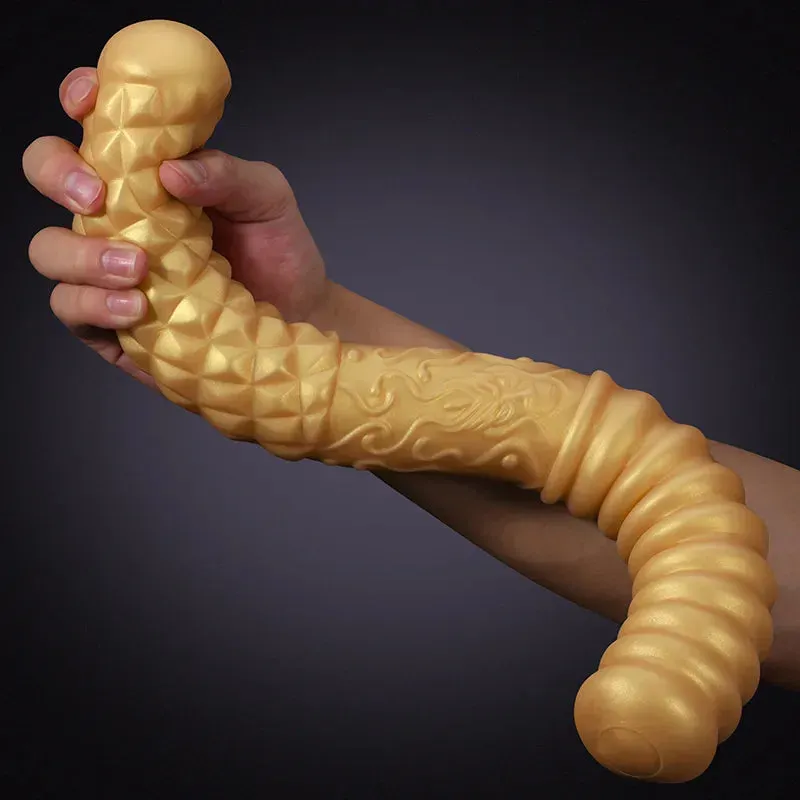 Levensechte Gouden Siliconen Dubbele Dildo