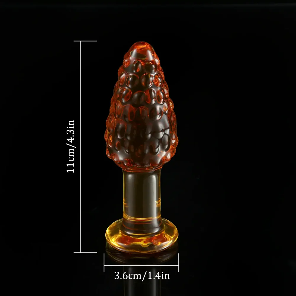Kleine Oranje Crystal Glazen Dildo Anaal 11cm