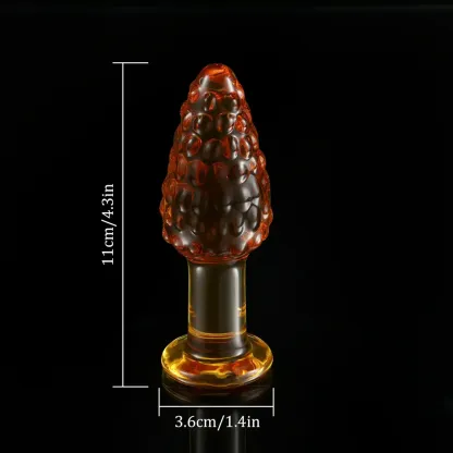 Kleine Oranje Crystal Glazen Dildo Anaal 11cm