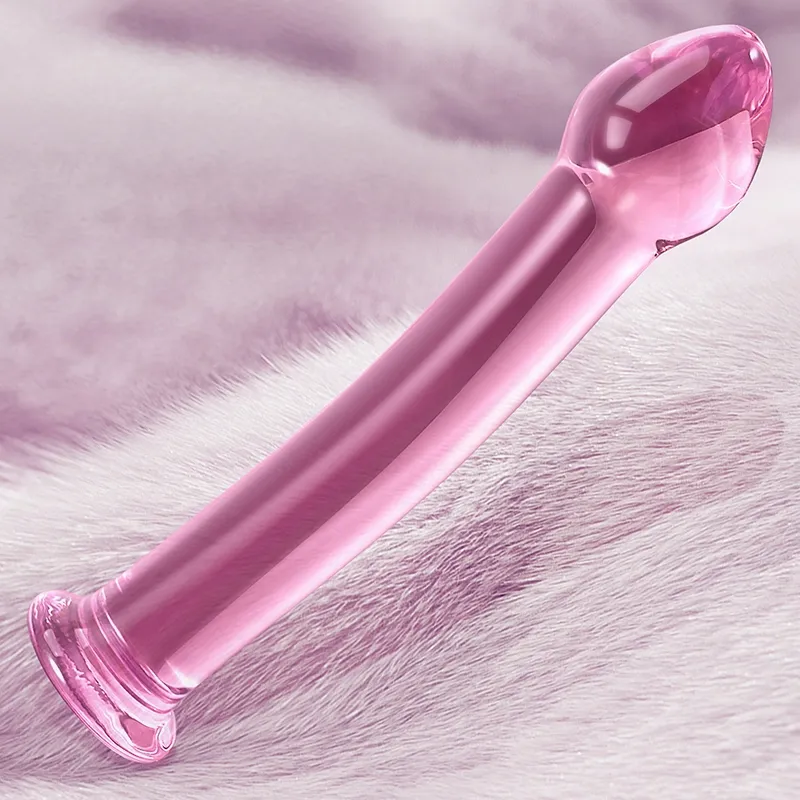 6.96 Inch Smooth Curved Crystal Glass Dildo