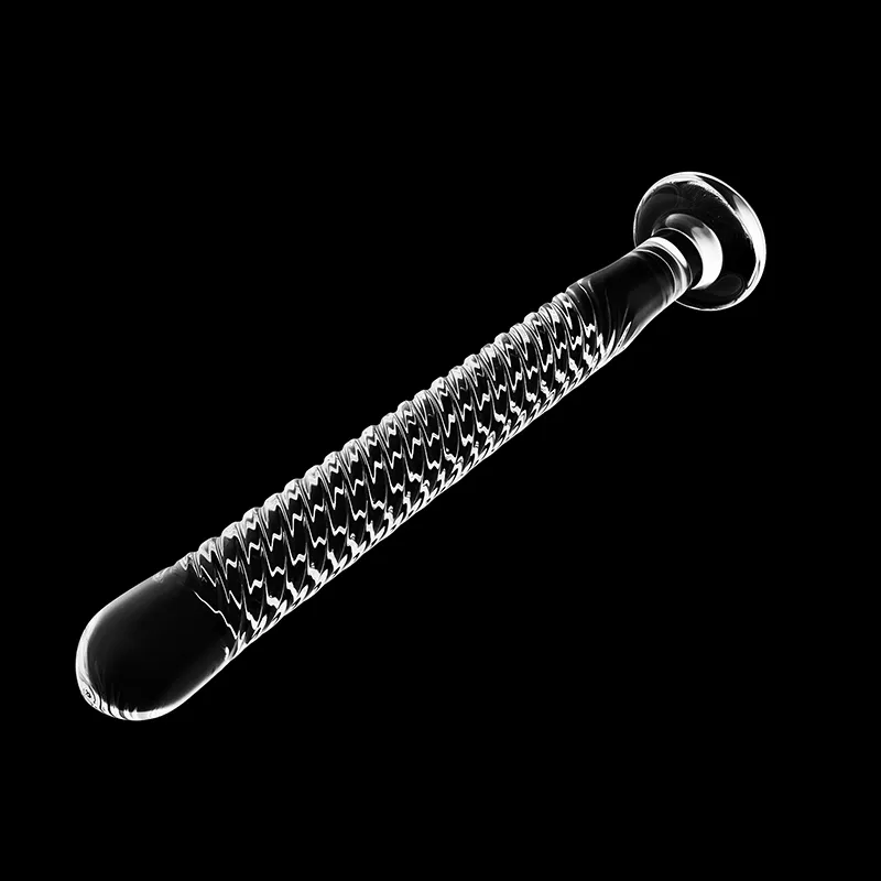 7,48 Inch Transparante Glazen Dildo met Spiraaltextuur