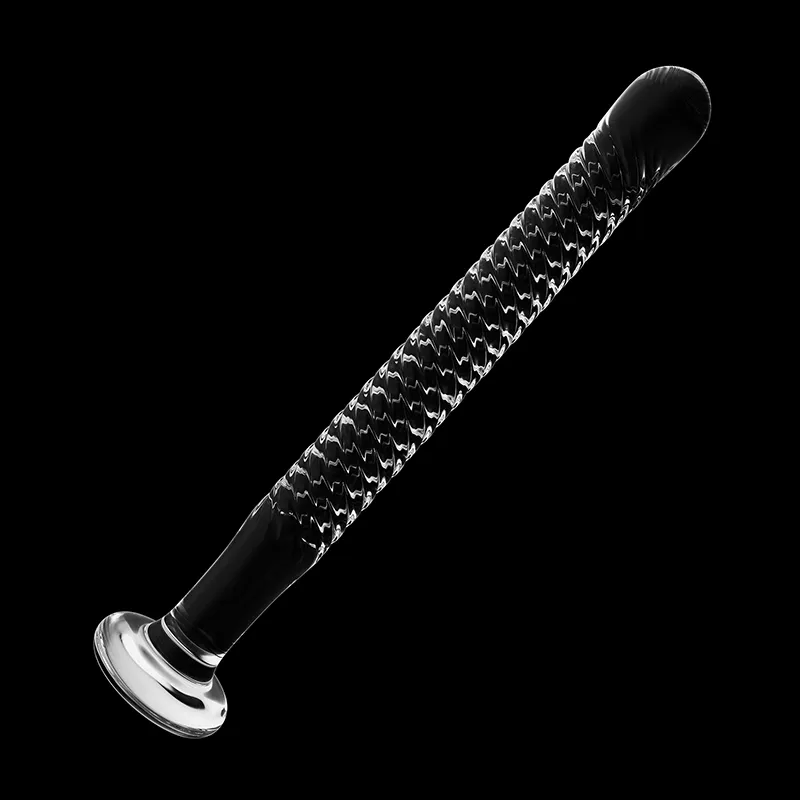 7,48 Inch Transparante Glazen Dildo met Spiraaltextuur