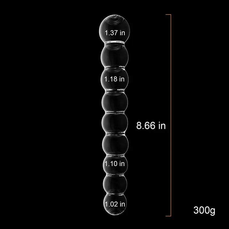 8,66 Inch Transparante Anale Kralen Glazen Dildo