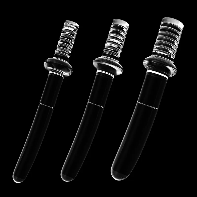 3-delige Set Transparante Glazen Handvat Dildo