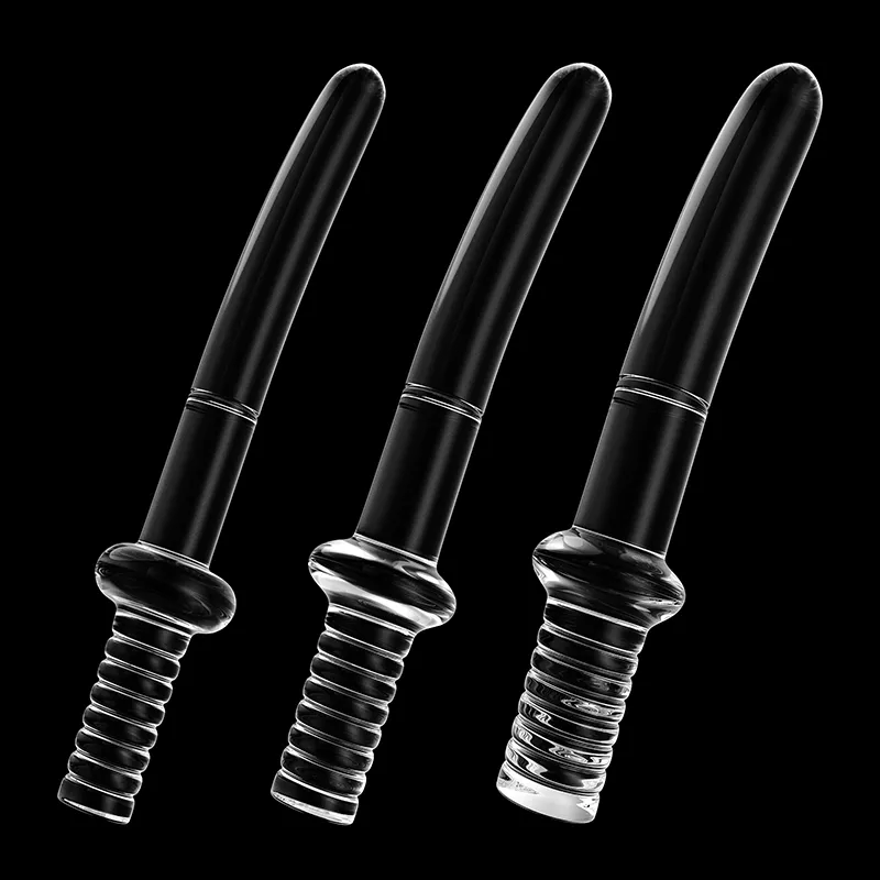 3-delige Set Transparante Glazen Handvat Dildo