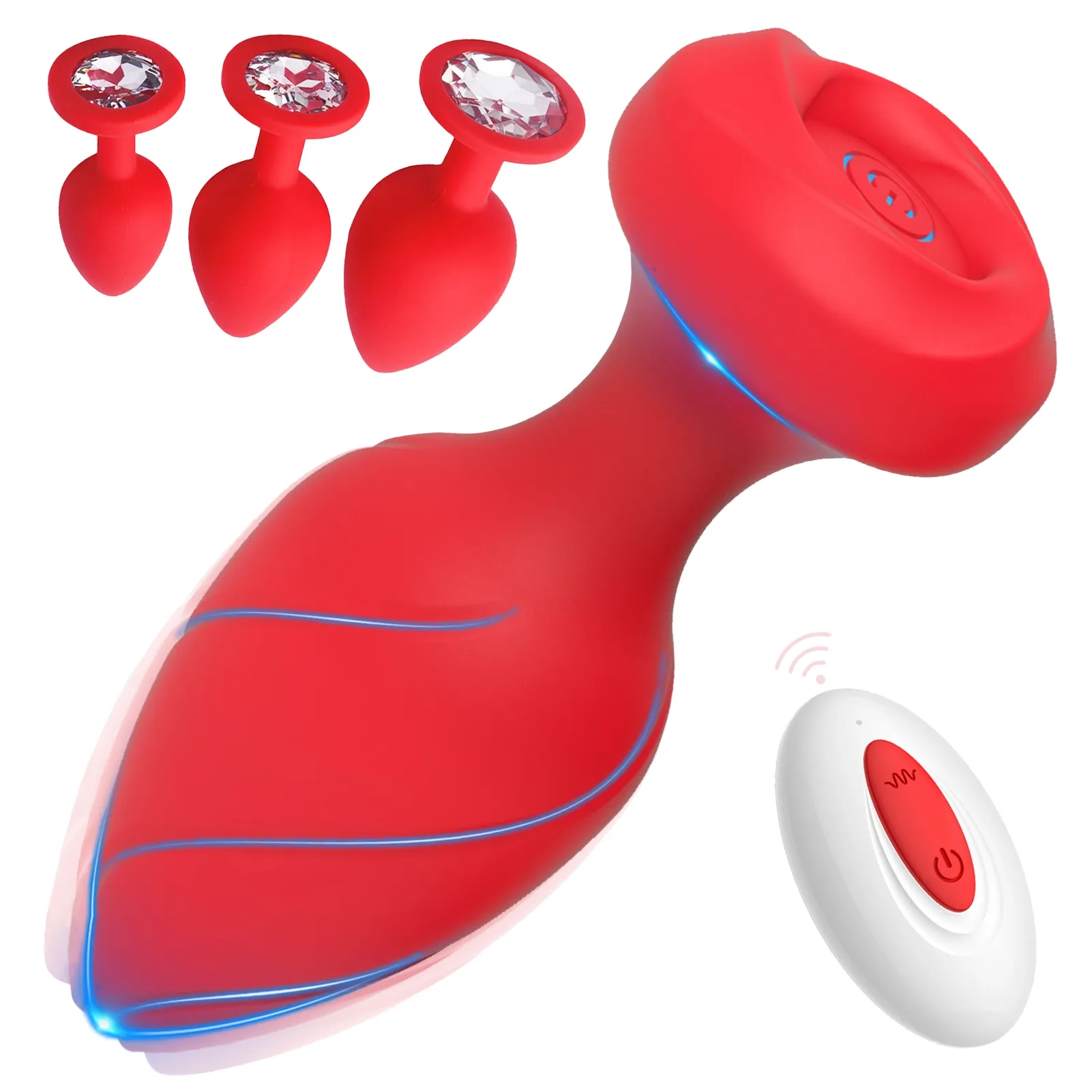 4-delige Buttplug Set met Afstandsbediening en 10 Trillingsmodi