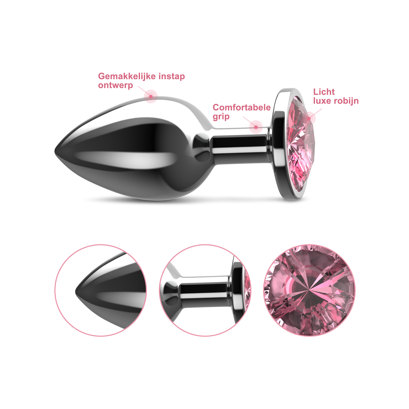 3-delige Set Luxe Metalen Buttplugs