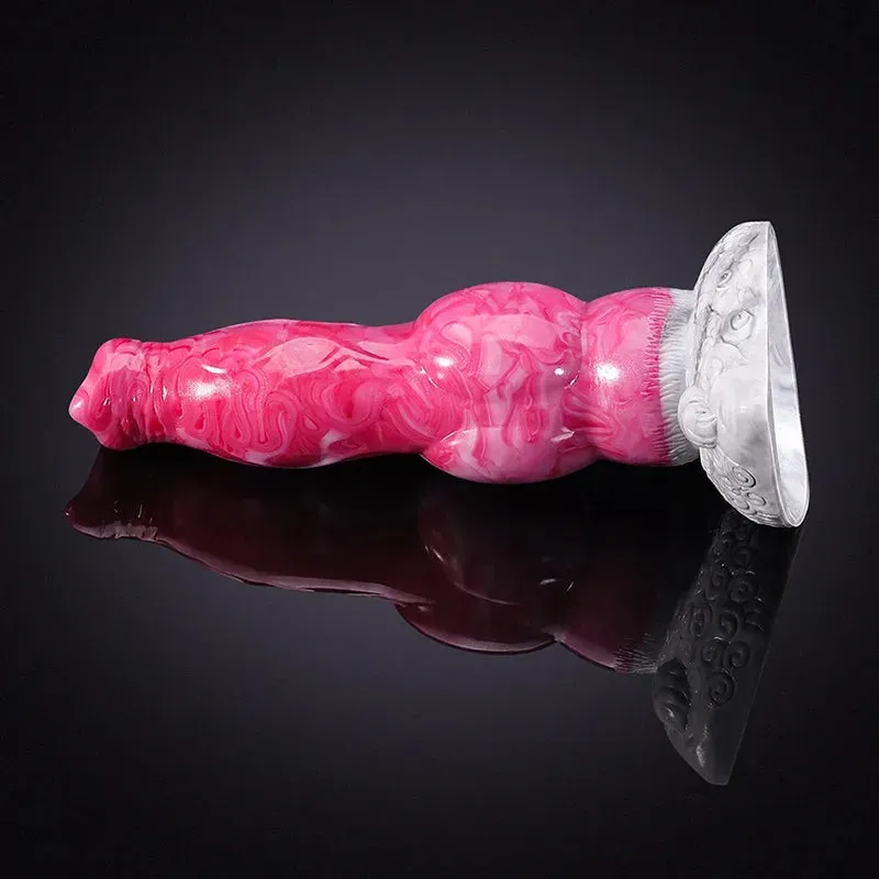 8,27 Inch Levensechte Roze Siliconen Honden-Dildo