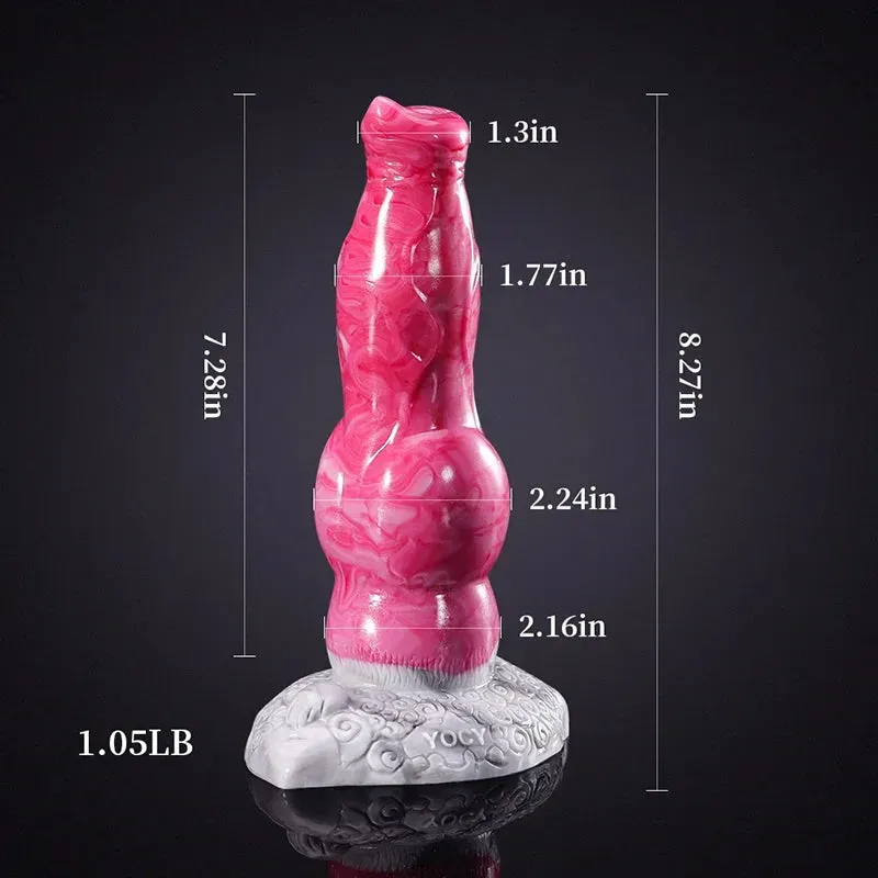 8,27 Inch Levensechte Roze Siliconen Honden-Dildo