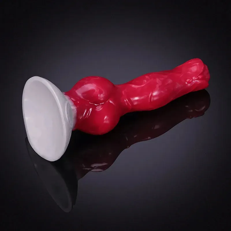 8,26 Inch Vloeibare Siliconen Dikke Knoop Honden-Dildo