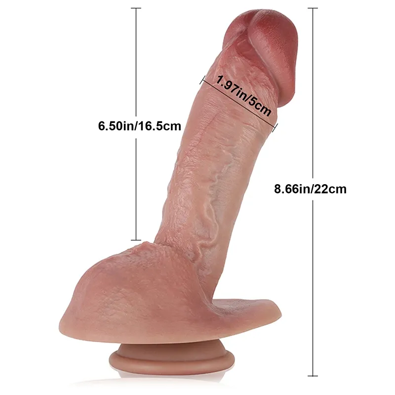 Levensechte Siliconen Dildo met Grote Eikel en Kiel 8,66 Inch