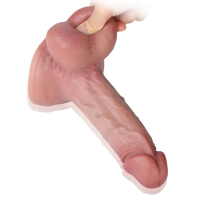 Ultra Realistische Siliconen Huidkleurige Dildo met Ballen 8 Inch