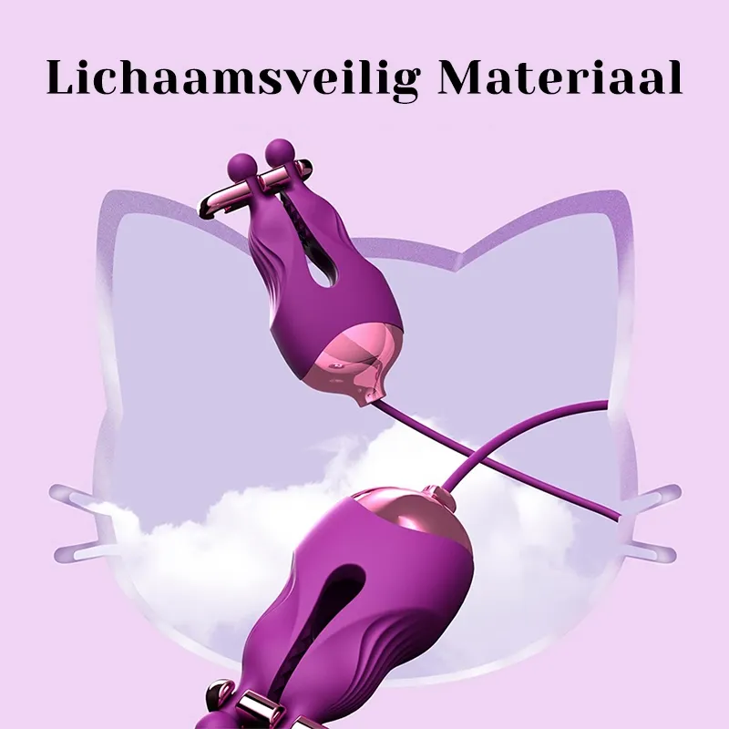 Verstelbare trillende tepelklem met rozetschakelaar