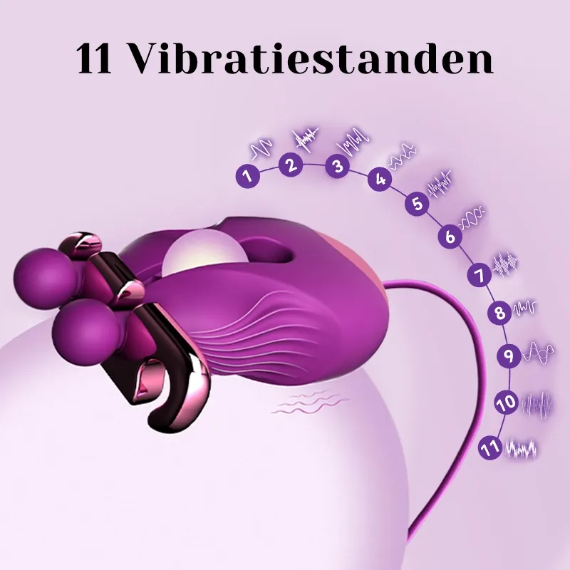 Verstelbare trillende tepelklem met rozetschakelaar