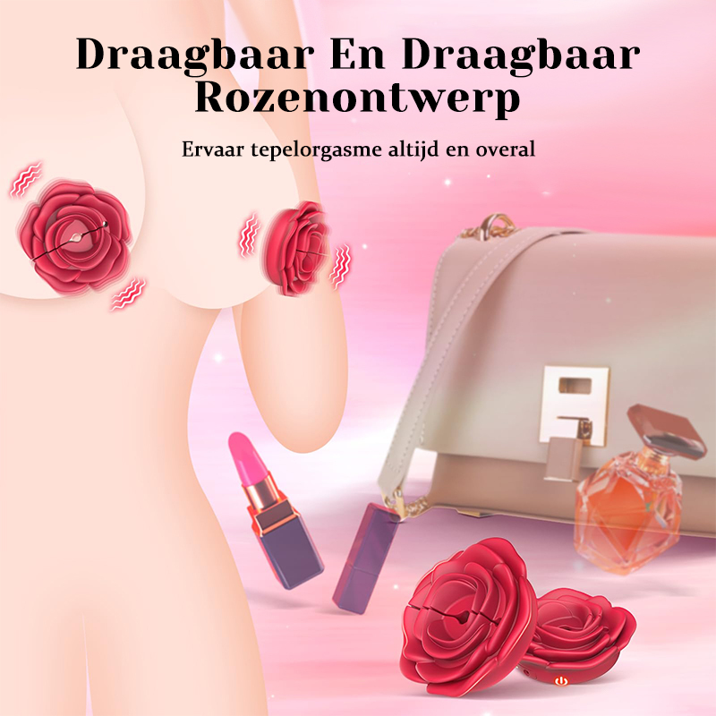 Draagbare rozentepelvibrator - Verstelbare magnetische clip