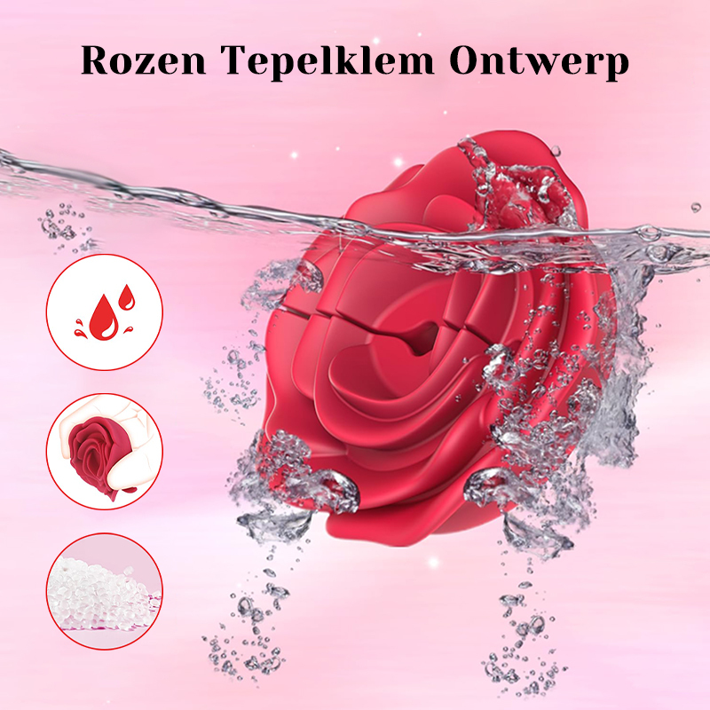 Draagbare rozentepelvibrator - Verstelbare magnetische clip