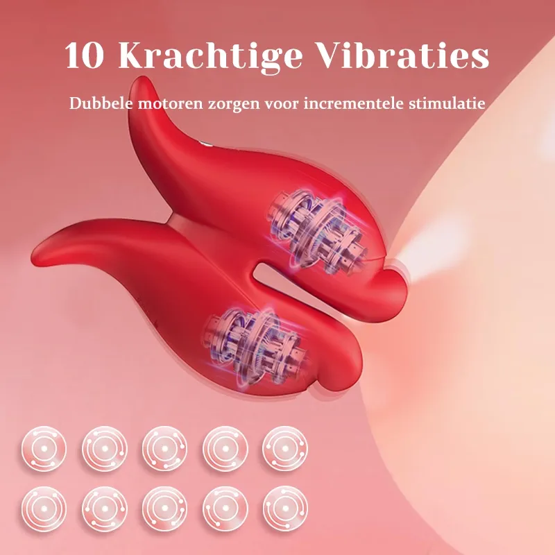APP/Afstandsbediening - Superkrachtige trillende tepelklemmen