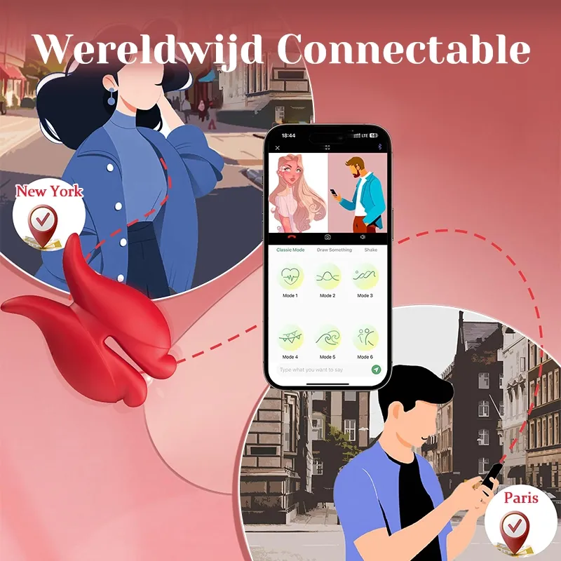 APP/Afstandsbediening - Superkrachtige trillende tepelklemmen