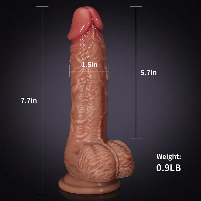 7,7 Inch Telescopische Schommelende Verwarmbare Vloeibare Siliconen Elektrische Dildo