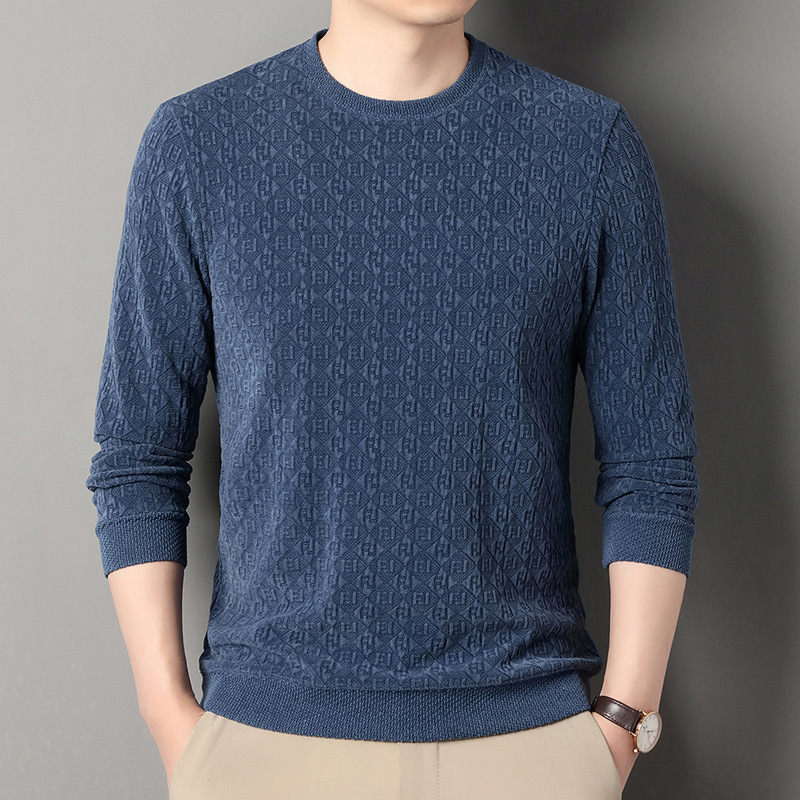 เสื้อทอแจ็คการ์ดลำลองระดับพรีเมี่ยมของผู้ชาย