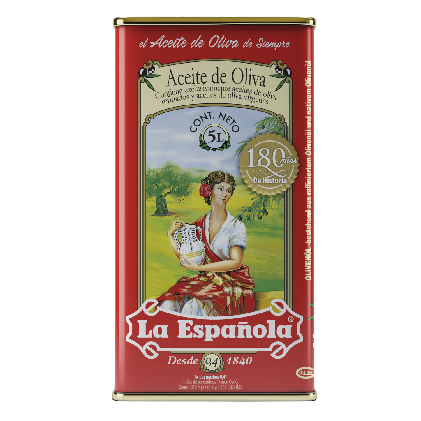 Aceite de Oliva Suave 0,4º La Española en Lata 5L