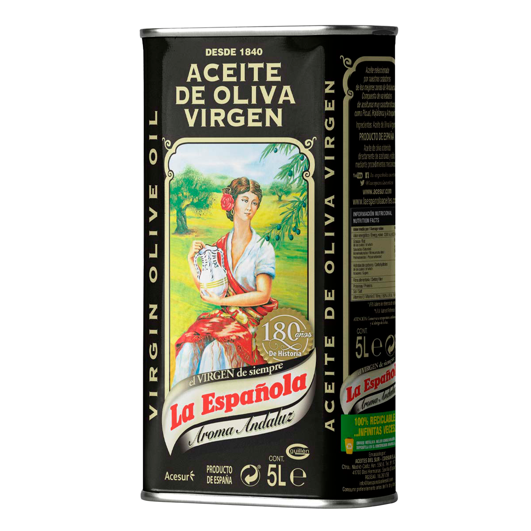 Aceite de Oliva Virgen Aroma Andaluz La Española en Lata 5L