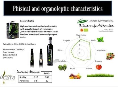 Aceite de oliva Virgen Extra 3l AOVE ECOLOGICO Primer prensado en frio Primera Prensada Cosecha temprana Rico en Biofenoles Rico en Oleocanthal Lata 3 litros Aceituna en envero