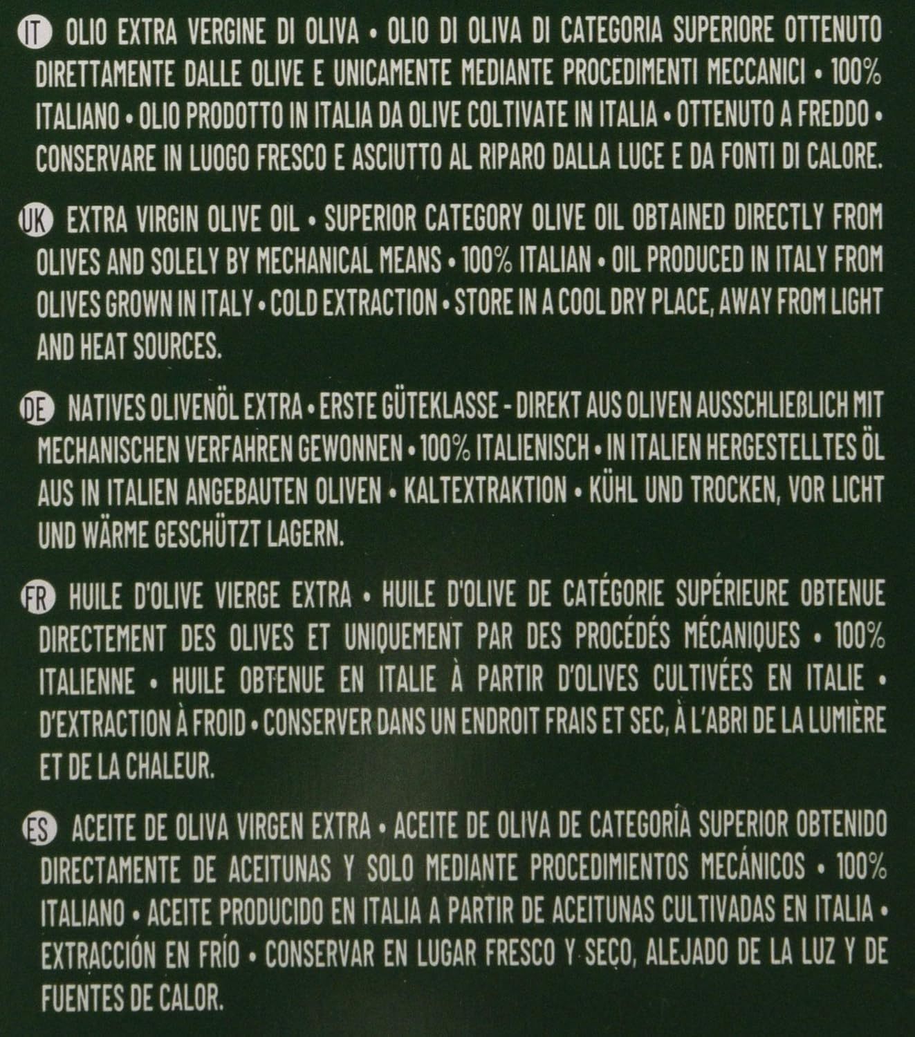 Le Terre di Colombo – Aceite de oliva virgen extra 100 % italiano, lata de 3 L