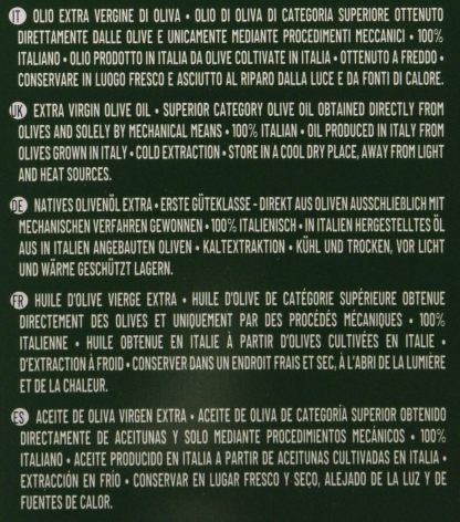 Le Terre di Colombo – Aceite de oliva virgen extra 100 % italiano, lata de 3 L