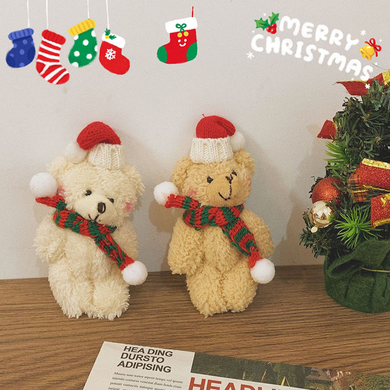 12cm Christmas Bear Plush Toys Cute Bear