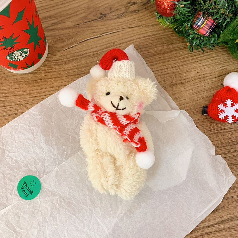 12cm Christmas Bear Plush Toys Cute Bear