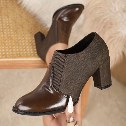 Women's Vintage Suede Chunky Heels
