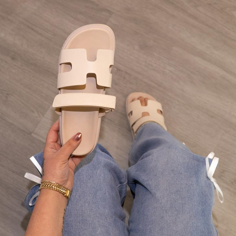 Women's Flat Strap Velcro Sandal