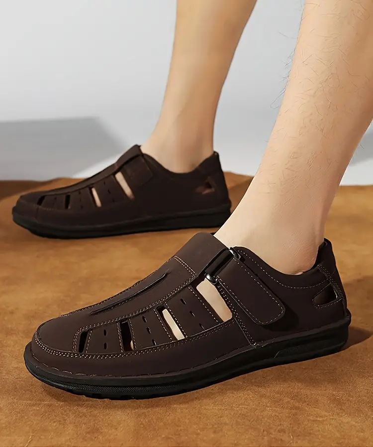 mens solid colour breathable sandals comfy non slip durable rubber sole beach water shoes for mens outdoor activities summer men s shoes details 9