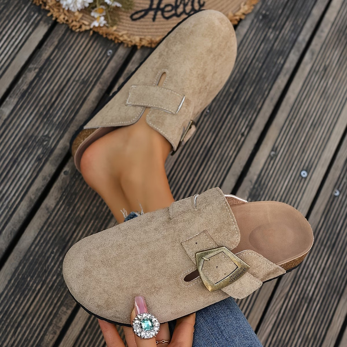 Women's Vintage Copper Buckle Loafers