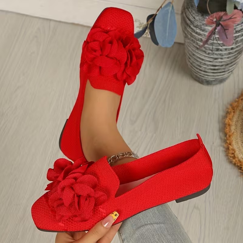Women's Floral Mary Jane Flat Heels