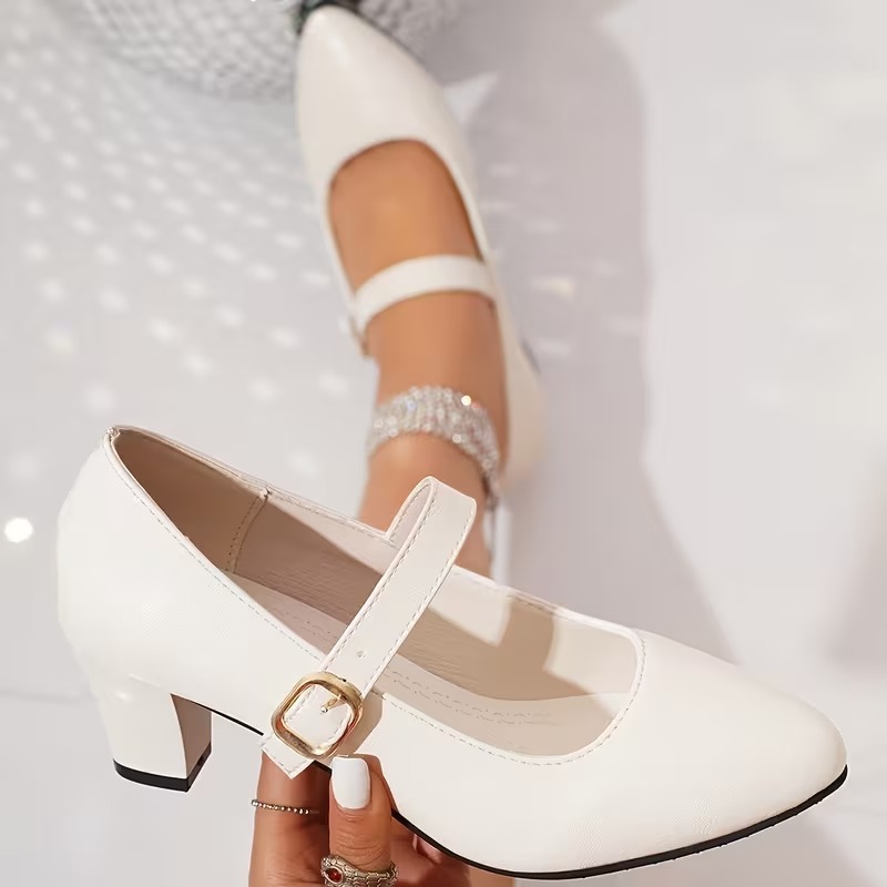 Women's French Style Buckle Mary Jane Shoes