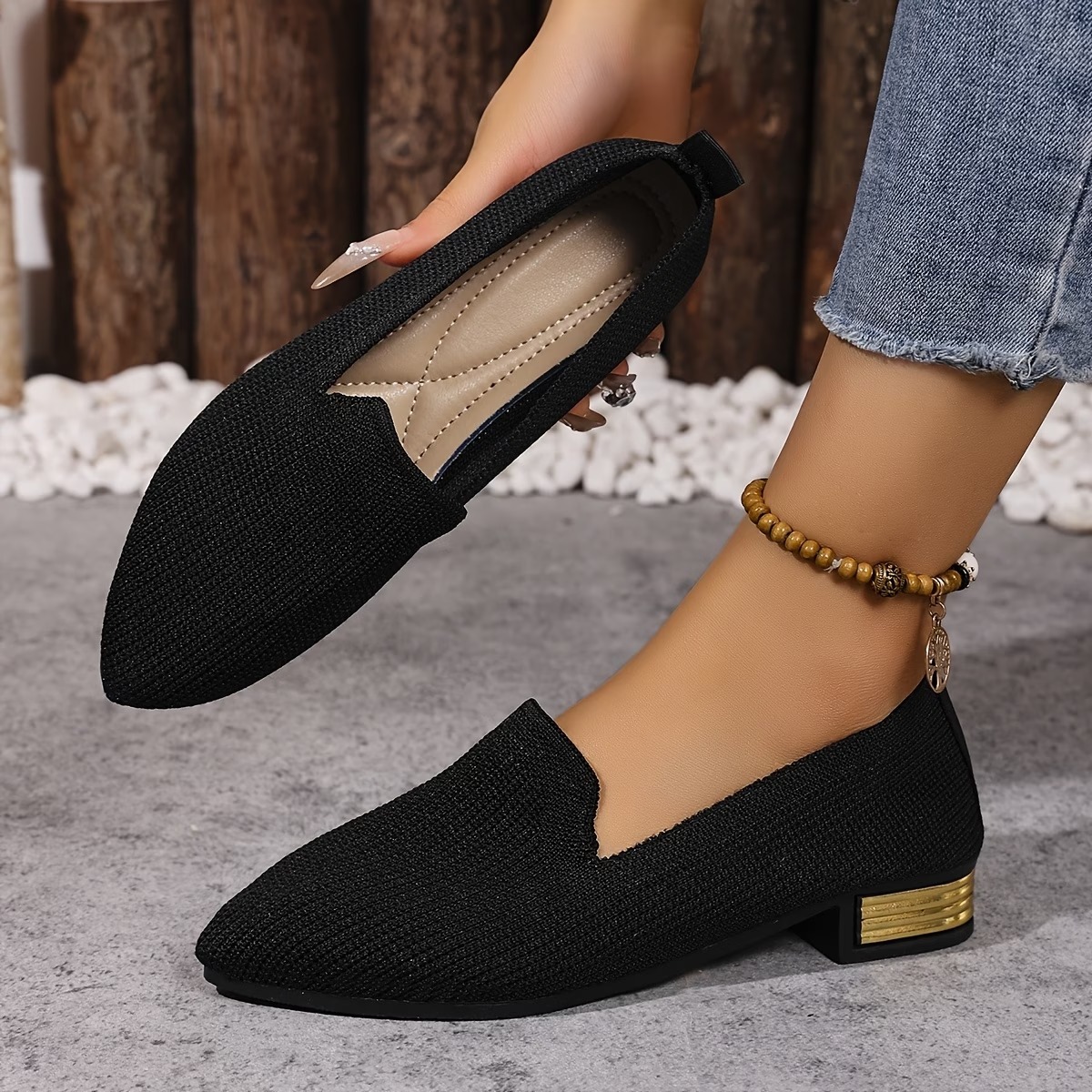 Women's Breathable Knit Slip-On Loafers