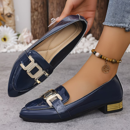 Women's Buckle Candy-Colored Loafers
