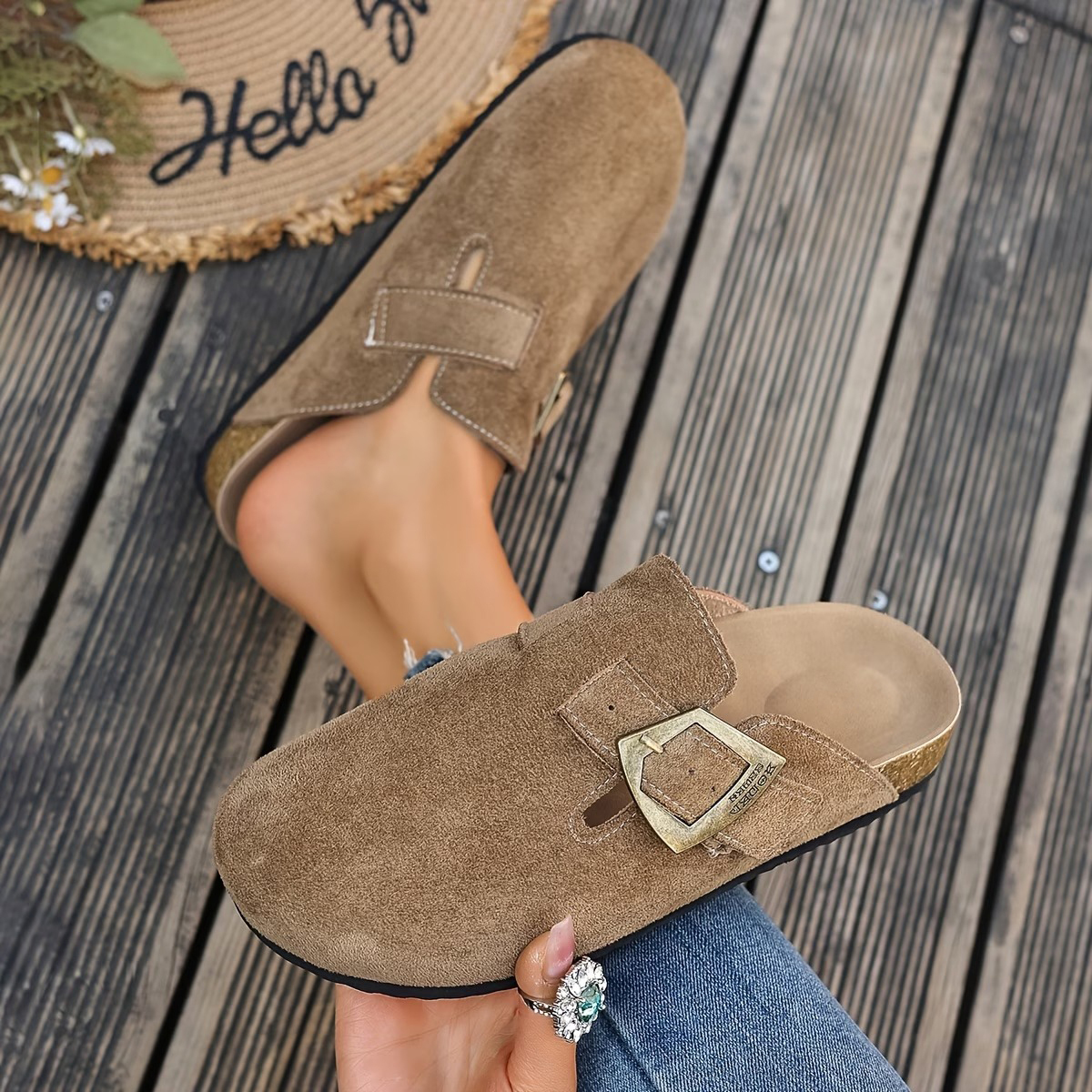 Women's Vintage Copper Buckle Loafers