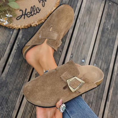 Women's Vintage Copper Buckle Loafers