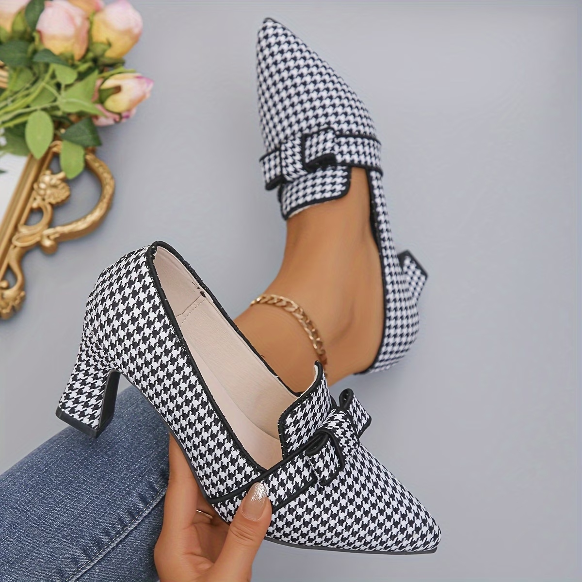 Women's Checkered Casual Loafers