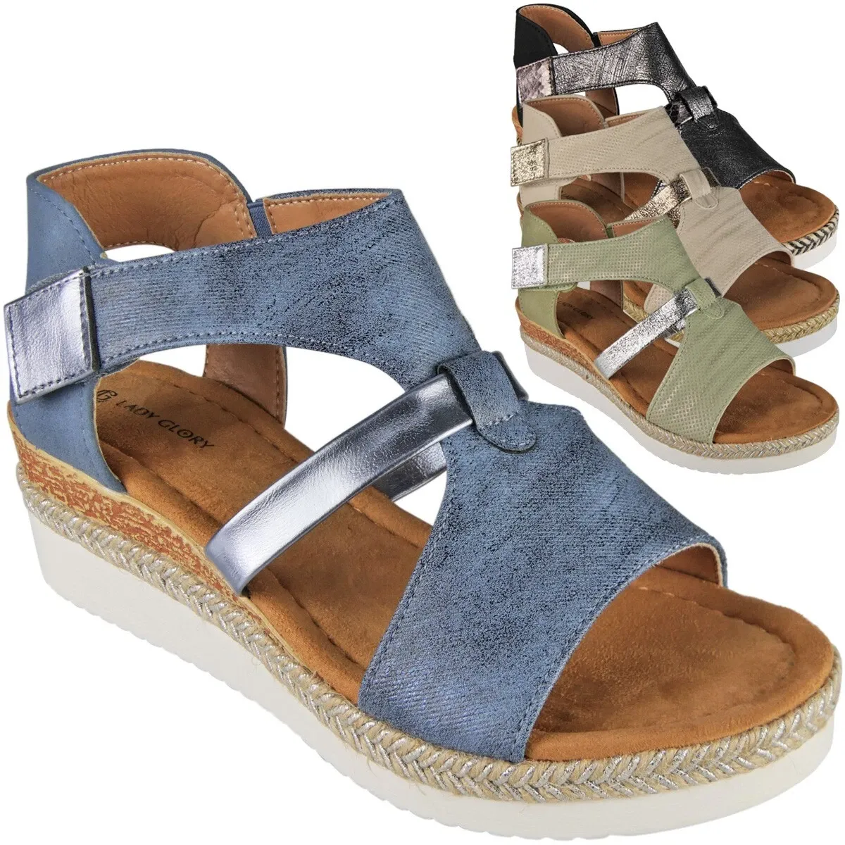 Women's Suede Comfort Wedge Sandals