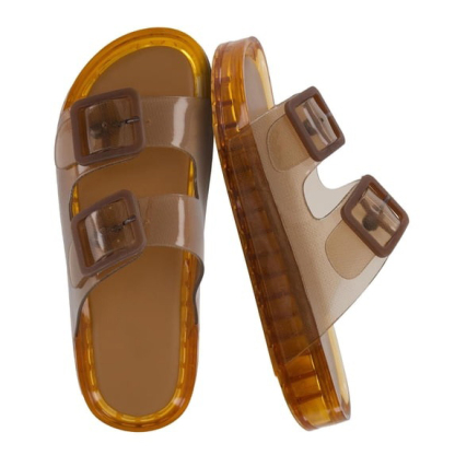 Women's Waterproof Double Buckle Slides